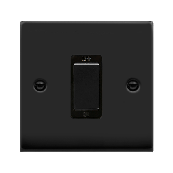 Click Deco 45A DP 1 Gang Switch Black Inserts VPxx500BK