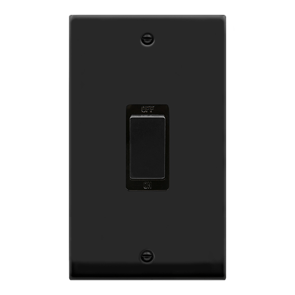 Click Deco 45A DP 2 Gang Switch Black Inserts VPxx502BK