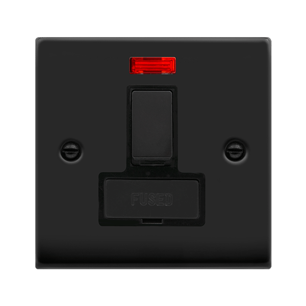 Click Deco 13A Switched Fused Spur Connection Unit with Neon Black Inserts VPxx752BK