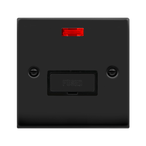 Click Deco 13A Fused Spur Connection Unit with Neon Black Inserts VPxx753BK