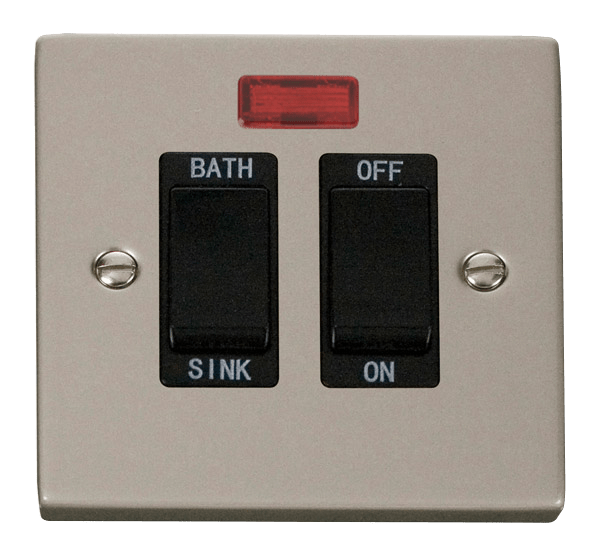 Click Deco 20A DP Sink Bath Switch with Neon Black Inserts VPxx024BK