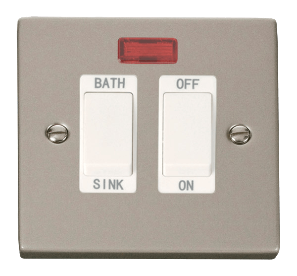 Click Deco 20A DP Sink Bath Switch with Neon White Inserts VPxx024WH