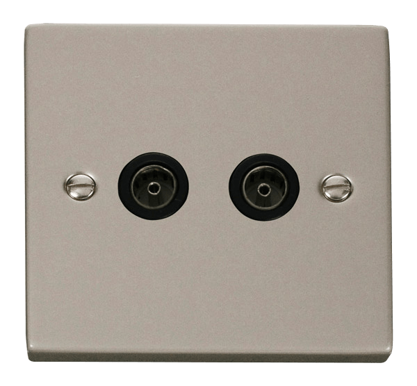 Click Deco Twin Coaxial Outlet Black Inserts VPxx066BK
