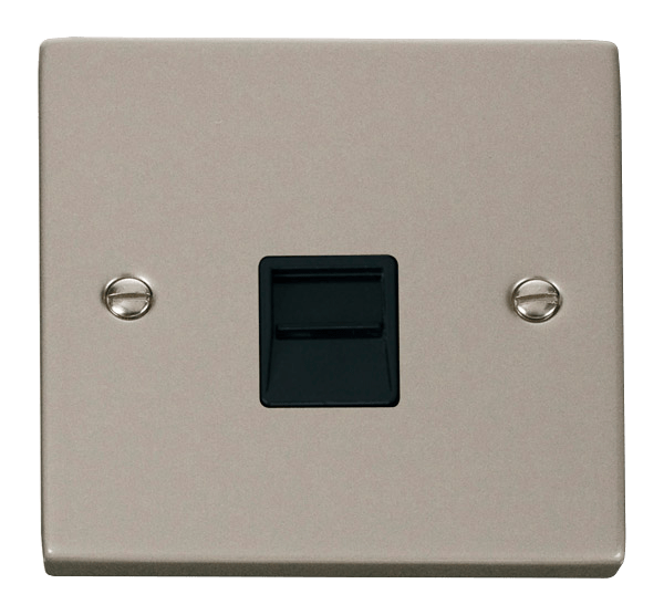 Click Deco Single Secondary Telephone Outlet Black Inserts VPxx125BK