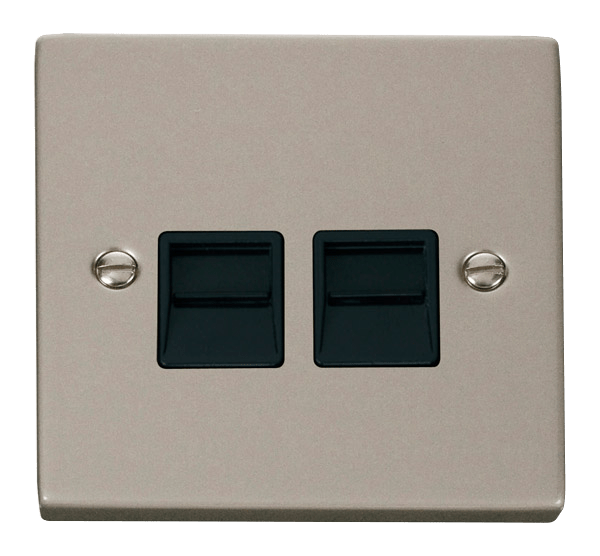 Click Deco Twin Master Telephone Outlet Black Inserts VPxx121BK