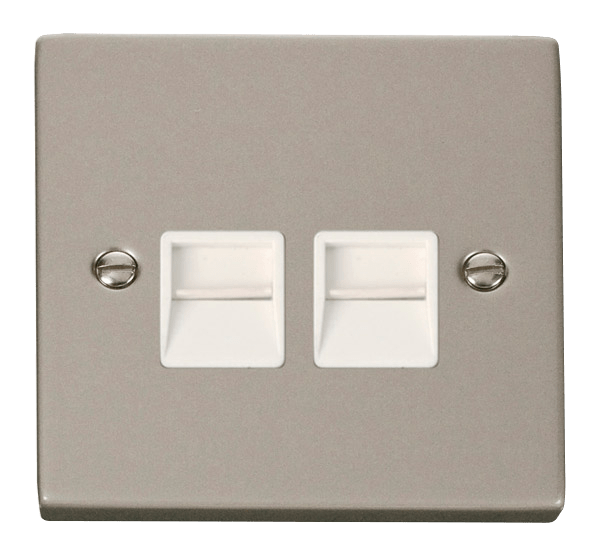 Click Deco Twin Master Telephone Outlet White Inserts VPxx121WH