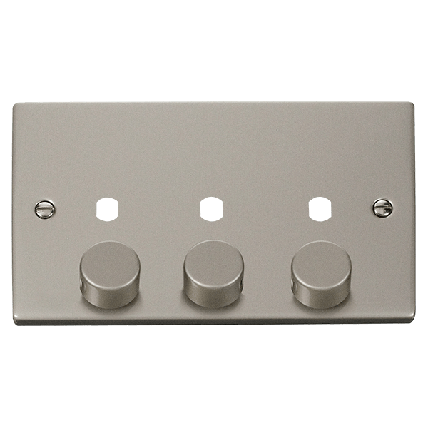 Click Deco 3 Gang Unfurnished Dimmer Plate & Knobs VPxx153PL