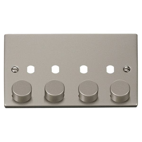 Click Deco 4 Gang Unfurnished Dimmer Plate & Knobs VPxx154PL