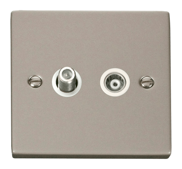 Click Deco Isolated Coaxial & Satellite Outlet White Inserts VPxx157WH