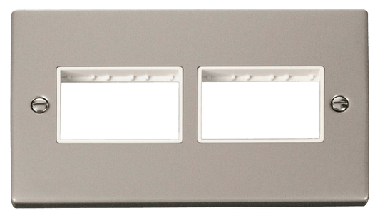 Click Deco MiniGrid 2 Gang Plate 3 x 3 Aperture White Inserts VPxx406WH