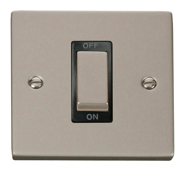 Click Deco 45A DP 1 Gang Switch Black Inserts VPxx500BK