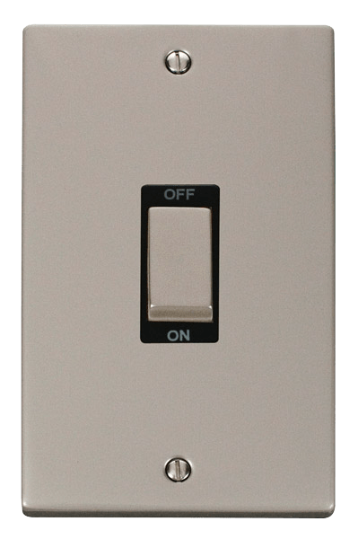 Click Deco 45A DP 2 Gang Switch Black Inserts VPxx502BK