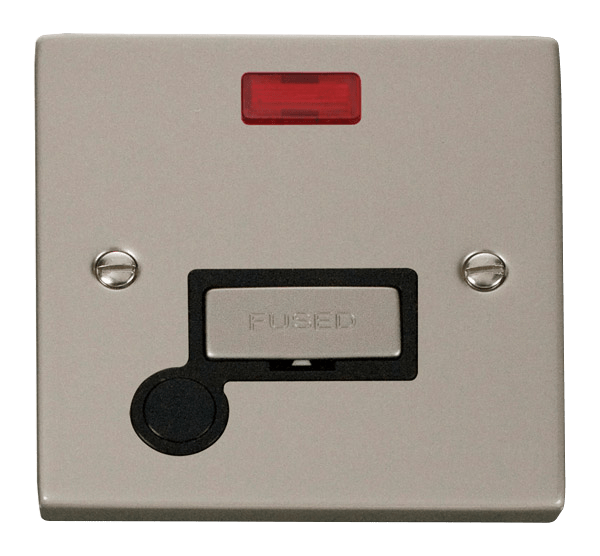 Click Deco 13A Fused Spur Connection Unit with Neon & Flex Outlet Black Inserts VPxx553BK