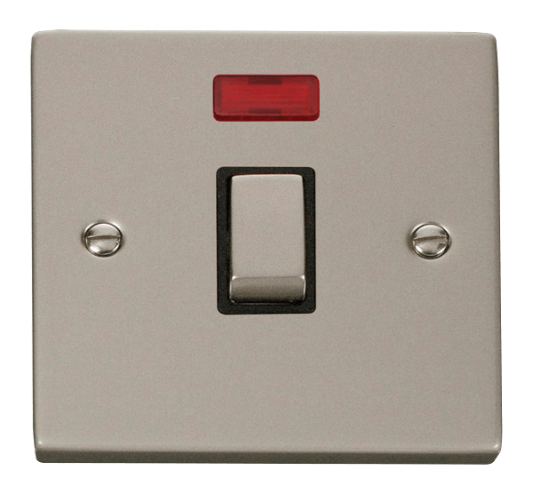 Click Deco 20A DP Switch with Neon Black Inserts VPxx723BK