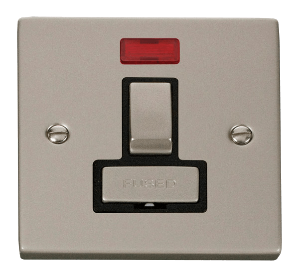 Click Deco 13A Switched Fused Spur Connection Unit with Neon Black Inserts VPxx752BK