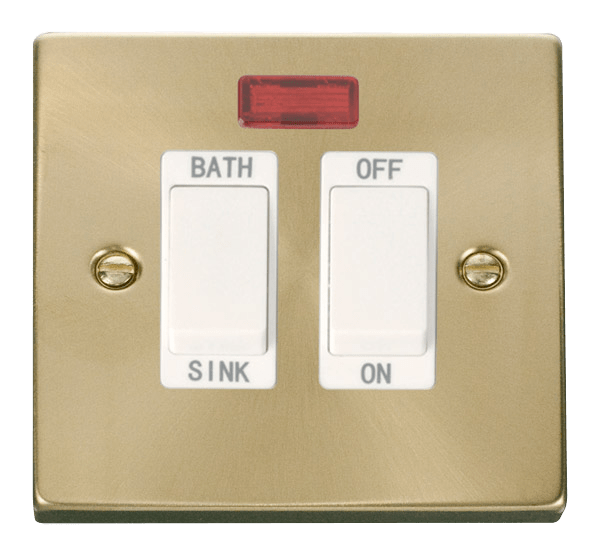 Click Deco 20A DP Sink Bath Switch with Neon White Inserts VPxx024WH