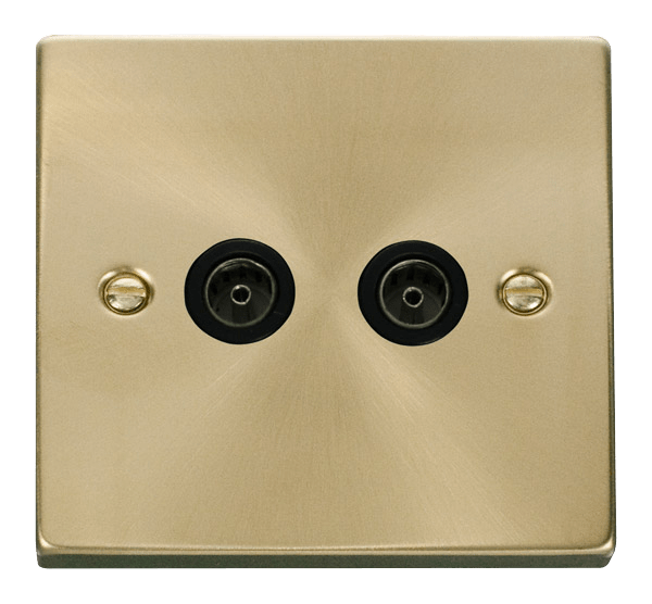 Click Deco Twin Coaxial Outlet Black Inserts VPxx066BK