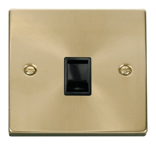 Click Deco Single RJ11 Socket Outlet Black Inserts VPxx115BK