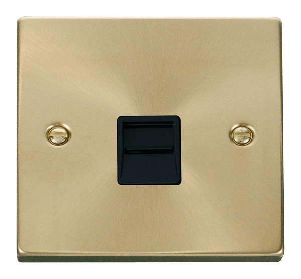 Click Deco Single Secondary Telephone Outlet Black Inserts VPxx125BK