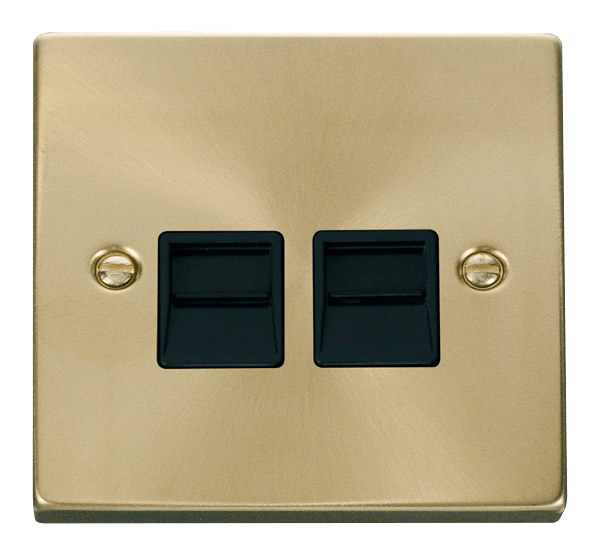 Click Deco Twin Secondary Telephone Outlet Black Inserts VPxx126BK