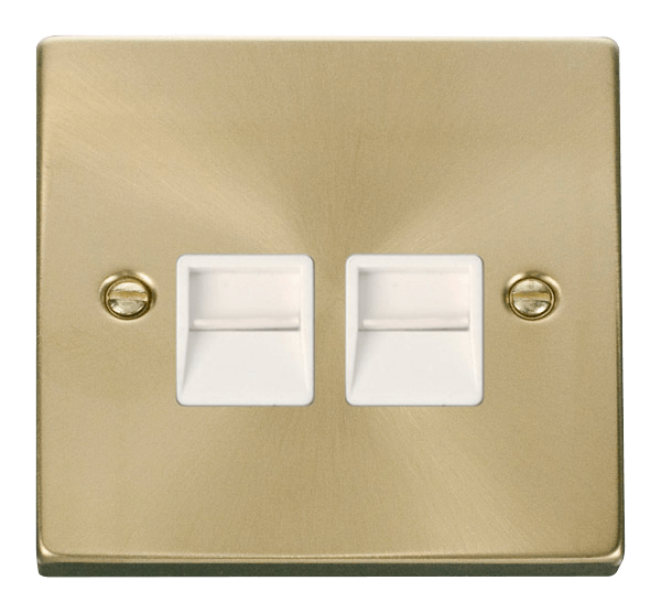 Click Deco Twin Secondary Telephone Outlet White Inserts VPxx126WH