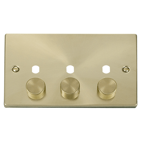 Click Deco 3 Gang Unfurnished Dimmer Plate & Knobs VPxx153PL