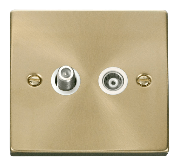 Click Deco Isolated Coaxial & Satellite Outlet White Inserts VPxx157WH