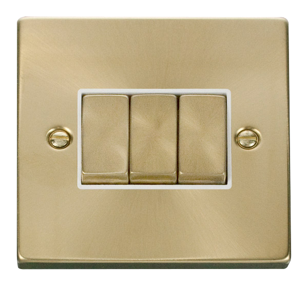 Click Deco 10AX 3 Gang 2 Way Switch White Inserts VPxx413WH