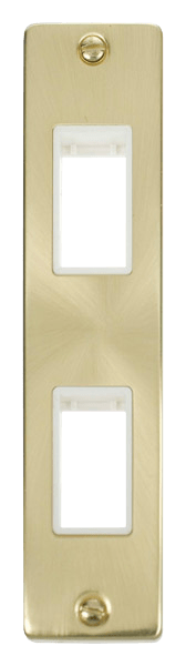 Click Deco MiniGrid 2 Gang Architrave Plate Twin Aperture White Inserts VPxx472WH