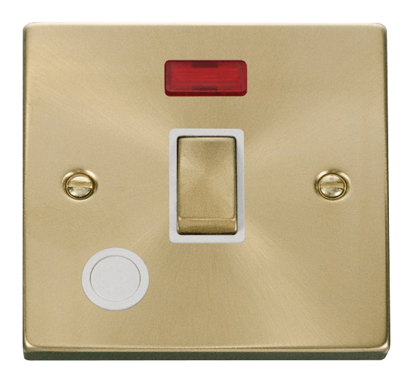 Click Deco 20A DP Switch with Neon & Flex Outlet White Inserts VPxx523WH