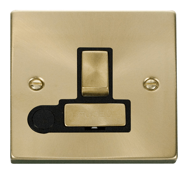 Click Deco 13A Switched Fused Spur Connection Unit with Flex Outlet Black Inserts VPxx551BK
