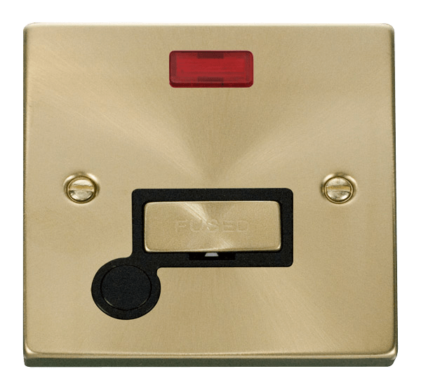 Click Deco 13A Fused Spur Connection Unit with Neon & Flex Outlet Black Inserts VPxx553BK
