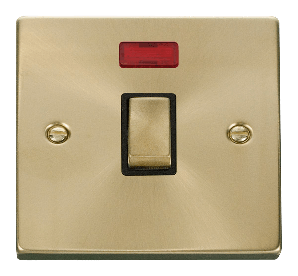 Click Deco 20A DP Switch with Neon Black Inserts VPxx723BK