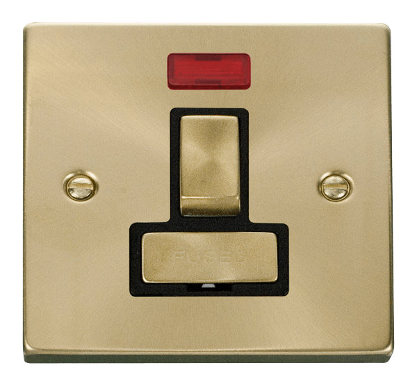 Click Deco 13A Switched Fused Spur Connection Unit with Neon Black Inserts VPxx752BK