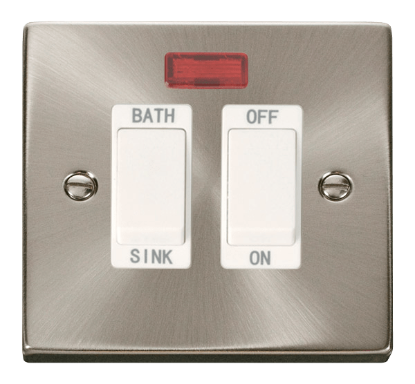 Click Deco 20A DP Sink Bath Switch with Neon White Inserts VPxx024WH