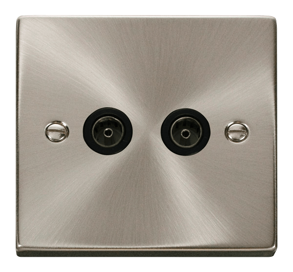 Click Deco Twin Coaxial Outlet Black Inserts VPxx066BK