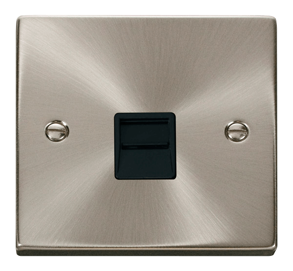 Click Deco Single Secondary Telephone Outlet Black Inserts VPxx125BK