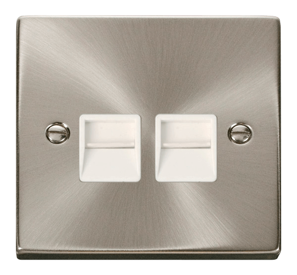 Click Deco Twin Master Telephone Outlet White Inserts VPxx121WH