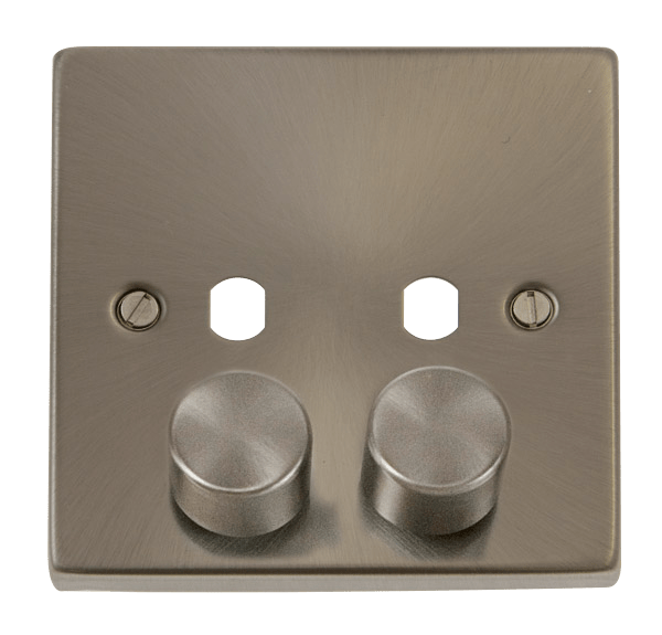 Click Deco 2 Gang Unfurnished Dimmer Plate & Knobs VPxx152PL