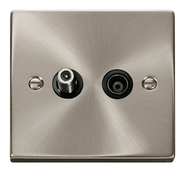 Click Deco Isolated Coaxial & Satellite Outlet Black Inserts VPxx157BK