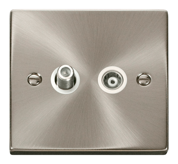 Click Deco Isolated Coaxial & Satellite Outlet White Inserts VPxx157WH