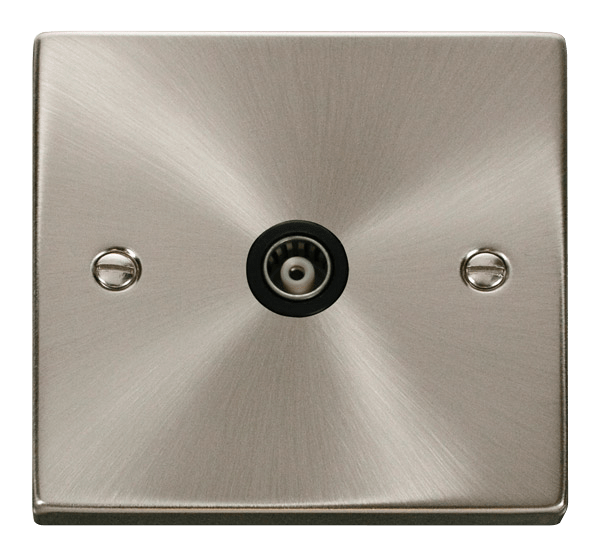 Click Deco Single Isolated Coaxial Outlet Black Inserts VPxx158BK