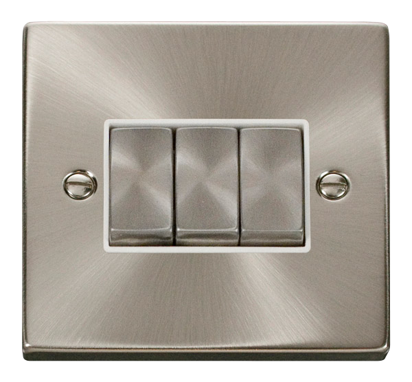 Click Deco 10AX 3 Gang 2 Way Switch White Inserts VPxx413WH