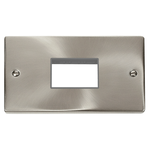Click Deco MiniGrid 2 Gang Plate Triple Aperture Grey Inserts VPxx432GY