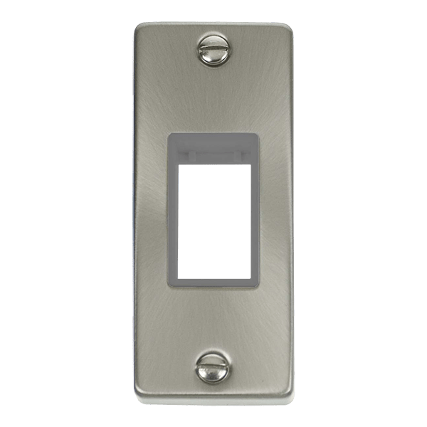 Click Deco MiniGrid 1 Gang Architrave Plate Single Aperture Grey Inserts VPxx471GY