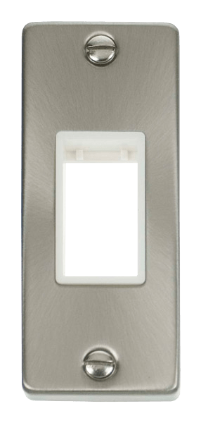 Click Deco MiniGrid 1 Gang Architrave Plate Single Aperture White Inserts VPxx471WH