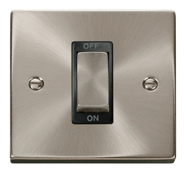 Click Deco 45A DP 1 Gang Switch Black Inserts VPxx500BK