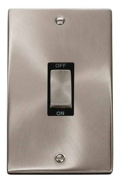 Click Deco 45A DP 2 Gang Switch Black Inserts VPxx502BK