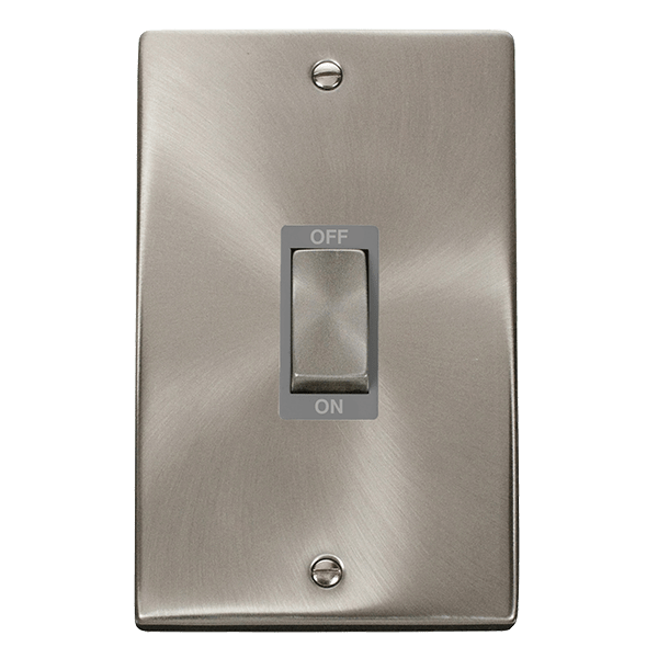 Click Deco 45A DP 2 Gang Switch Grey Inserts VPxx502GY