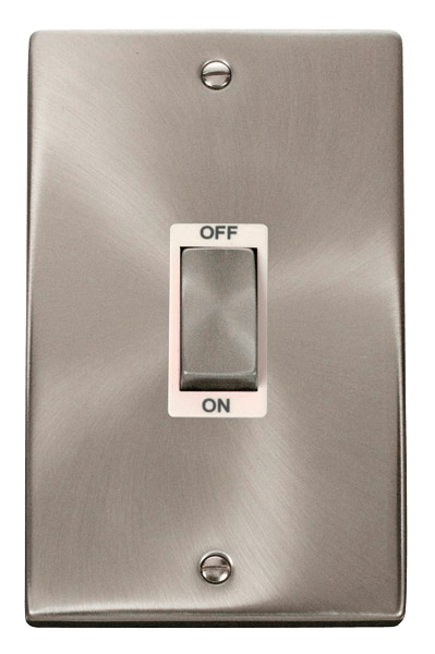 Click Deco 45A DP 2 Gang Switch White Inserts VPxx502WH